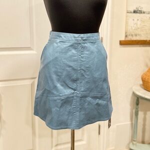 Elegant Blue Leather Skirt by Harper Hallam